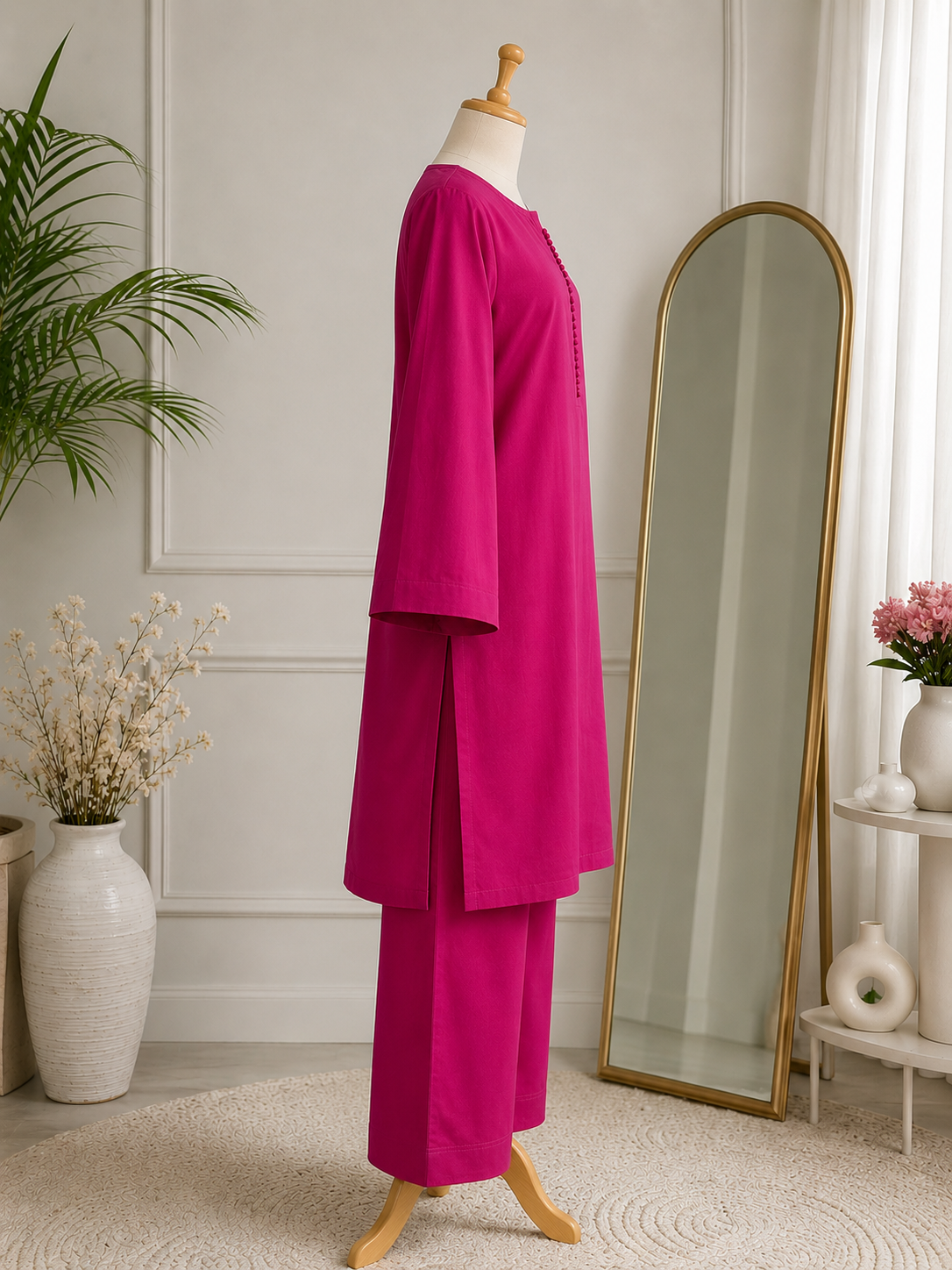 Al Juhra Premium 2 Piece Suit - Magenta Pink